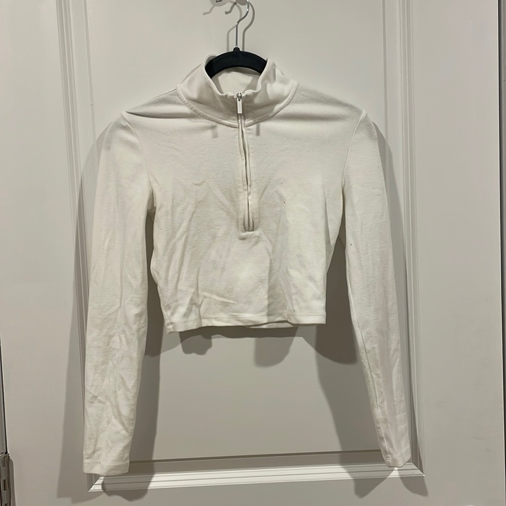 Sunday Best white knit quarter zip